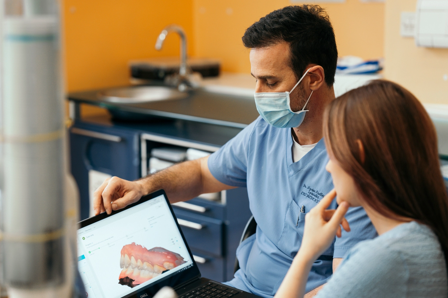 Dentist in office